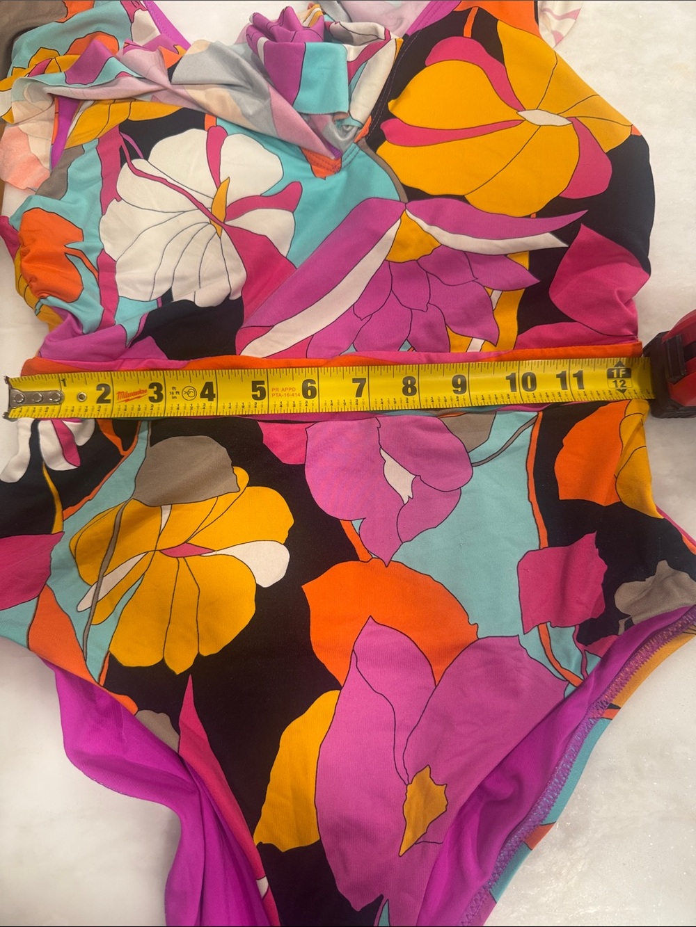 California Cool Trina Turk Vibrant Floral Ruffle One-Piece Resort wear 6/8 - Picture 10 of 10